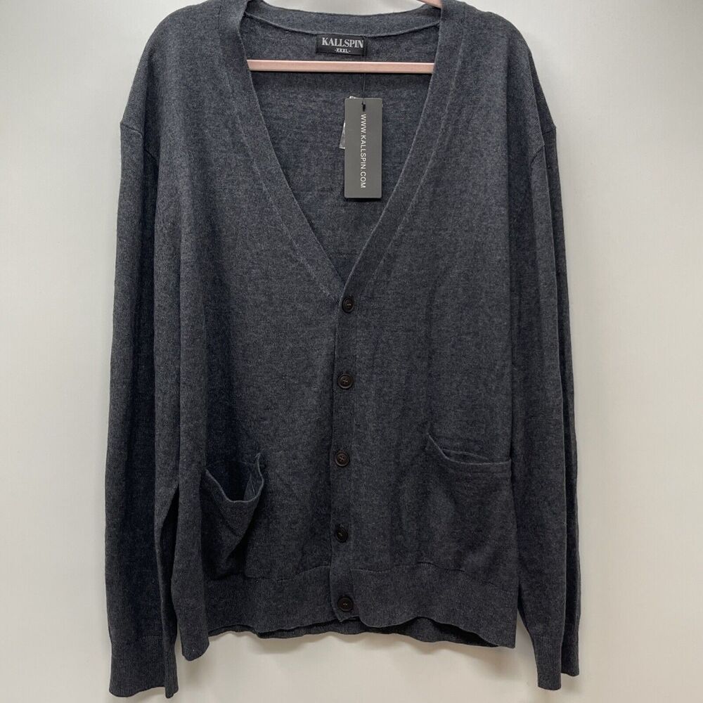 Men Kallspin Long Sleeve Button Down Work Casual Travel Cardigan Size XXXL NWT